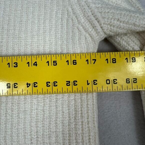 Wilfred Aritzia Sweater Women XS Cream Merino Wool Rib Textured Mock Neck - Picture 4 of 8